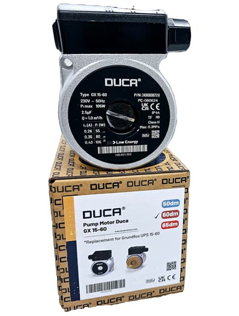 Moteur de pompe Duca BPS-G 15-60, 3 niveau de puissance, remplacement pour Grundfos 1