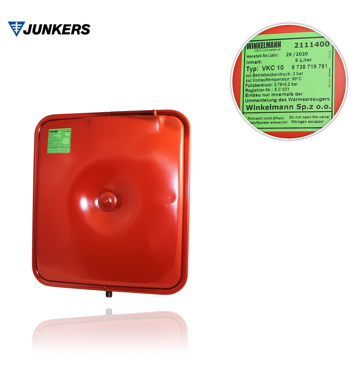 VASE D’EXPANSION DE CHAUDIÈRE JUNKERS 8L